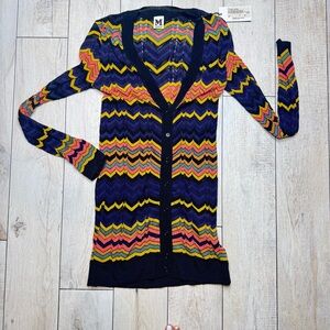 Missoni Multicolor Knit Button down long sweater